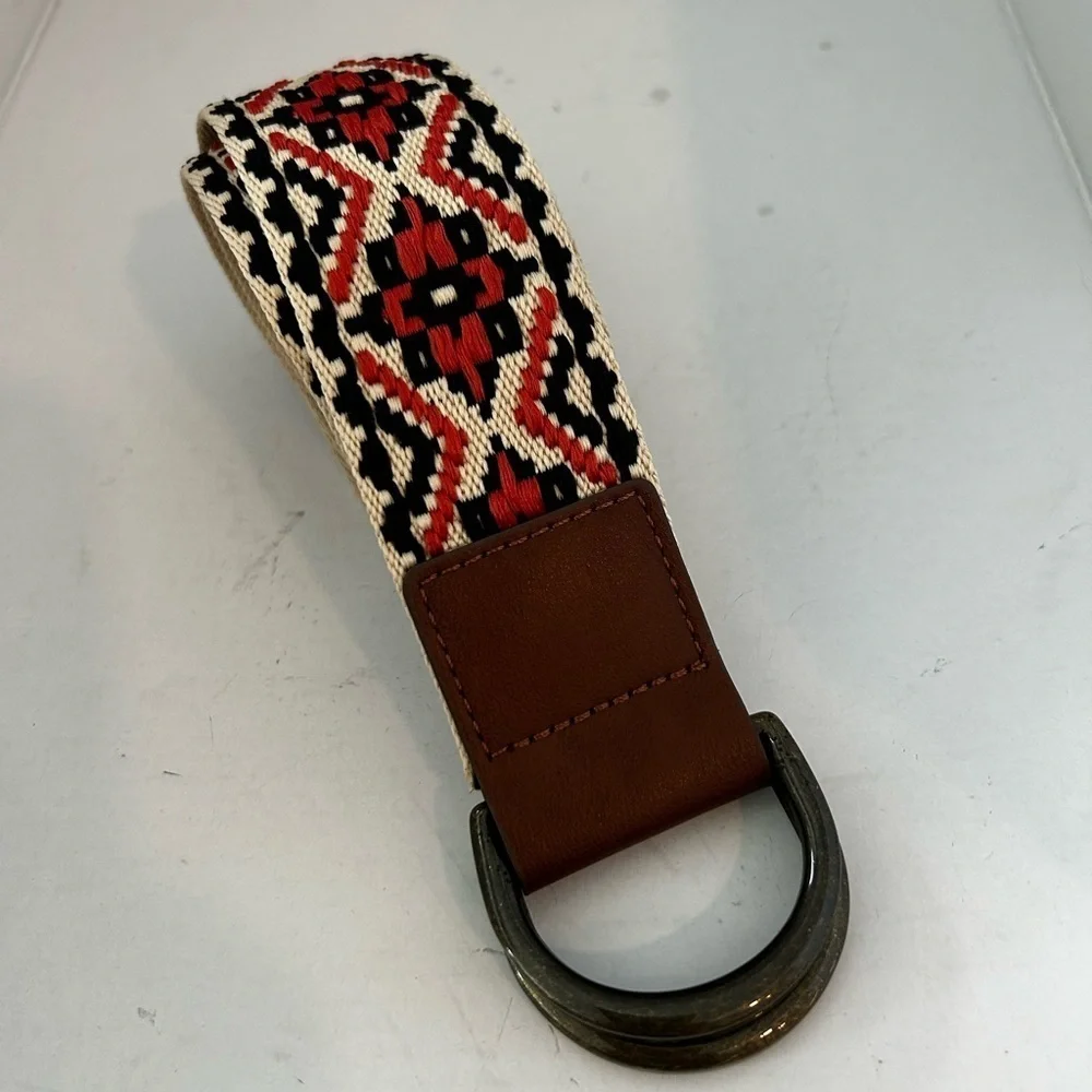 Women’s Canvas Cream,Black & Orange Belt   Size S- 37”